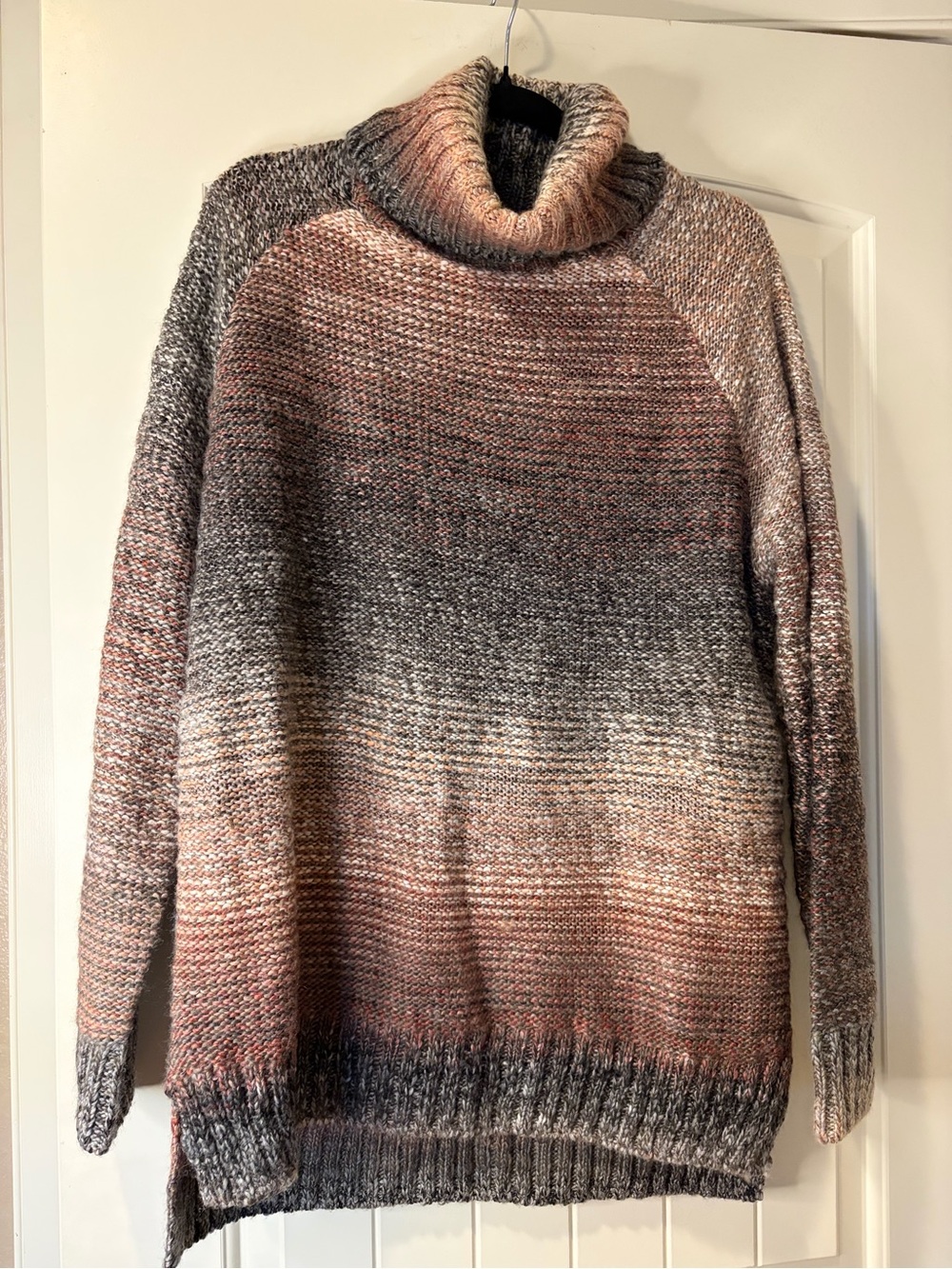 Prana Ombre Cowl Neck Sweater - Gray, Cream, Brown, Pink